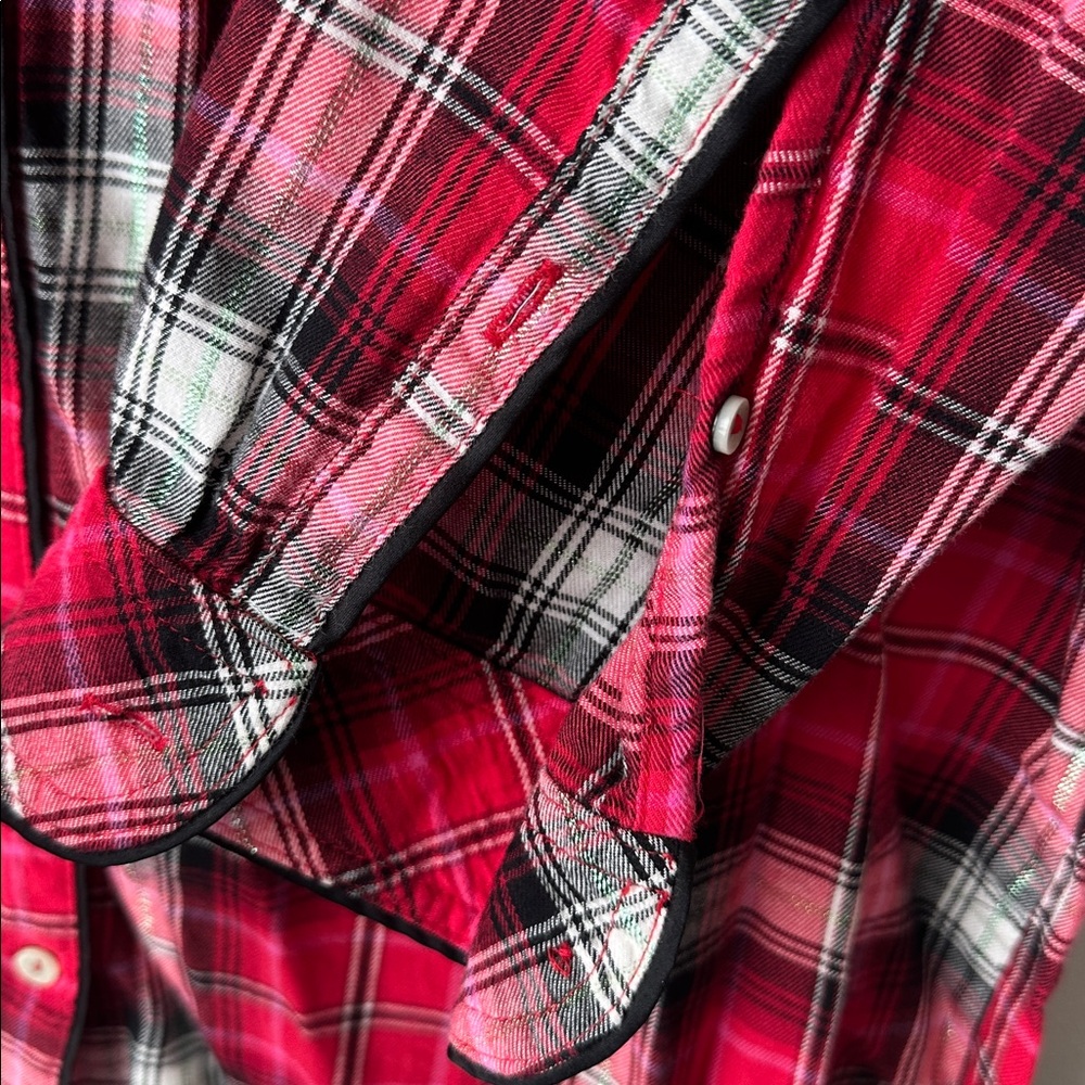 Victoria’s Secret Flannel Plaid Nightgown Sleep Shirt Size Large - Picture 4 of 6